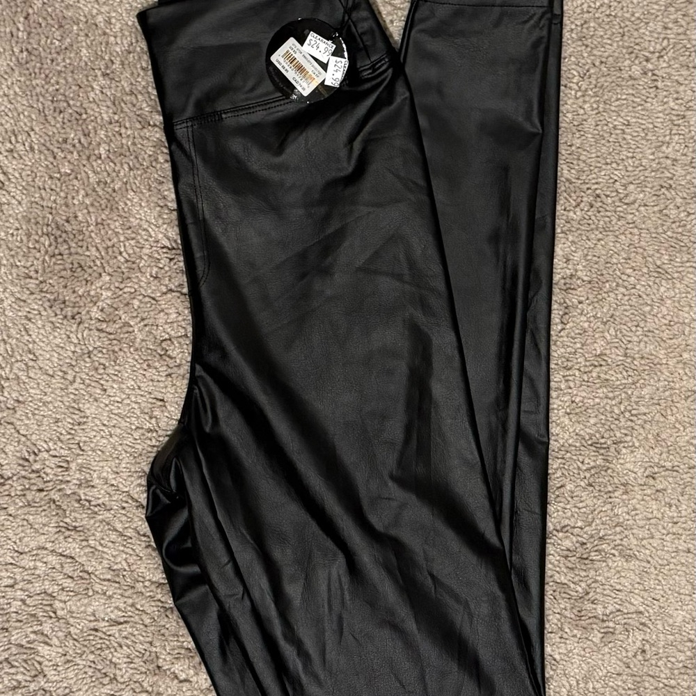 Sleek Black Faux Leather Leggings